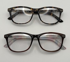 Lot of 2 Blue Light Glasses 0.00 Tortoise Multicolor Eyeglass Frames 62mm