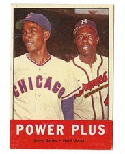 1963 Topps #242 Banks/Aaron Power Plus