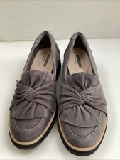 Clarks Collection Soft Cushion Mod Loafer Grey Suede Women's Size 6 NEW