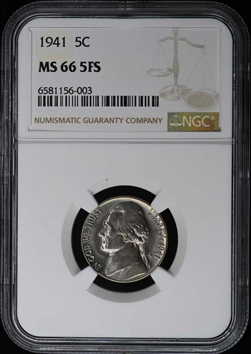 1941 Jefferson Nickel 5C NGC MS665FS