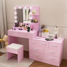 9-Drawer 2-Shelf 3-Desktop Storage Dressing Table Set Dressing table  3-Color