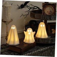 [Timer]Light Up Ghost Halloween Decor, 3 Pack Halloween Ghost Decor