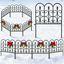 5 Panels 32in(H)×10ft(L) Decorative Garden Fences and Borders for Dogs No Dig...