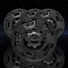 Auto Reflections Gloss Black 5 Spoke 17' Wheel Skins for 2011-2019 GMC Sierra HD