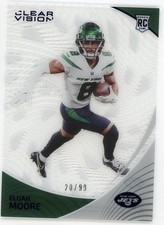 2021 Panini Chronicles Clear Vision Elijah Moore Blue Rookie RC #17 #/99