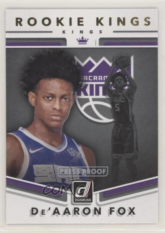 2017-18 Panini Donruss Rookie Kings Press Proof De'Aaron Fox #5 6l7
