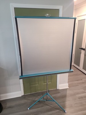 Vintage Da-Lite Silver-Lite Projection Screen 40'' X 40'' Screen Turquoise Blue