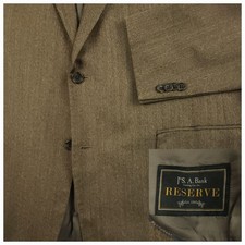 Jos A Bank Reserve Sport Coat Mens 46L Ivy Prep Herringbone Slim Fit Silk Wool