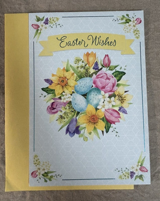 Happy Easter Greeting Card & Envelope ~ Easter Wishes