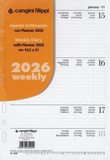 Ricambio Organizer Agenda Settimanale 2026 cm. 14,5x21