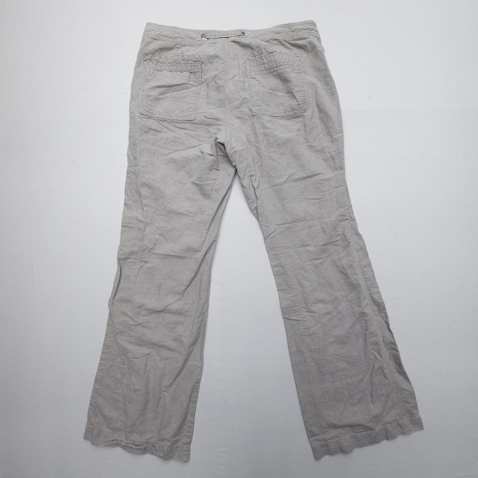 Banana Republic Martin Fit Linen Cotton Pants Size 10 Gray Wide Leg Relaxed - Image 2 of 4
