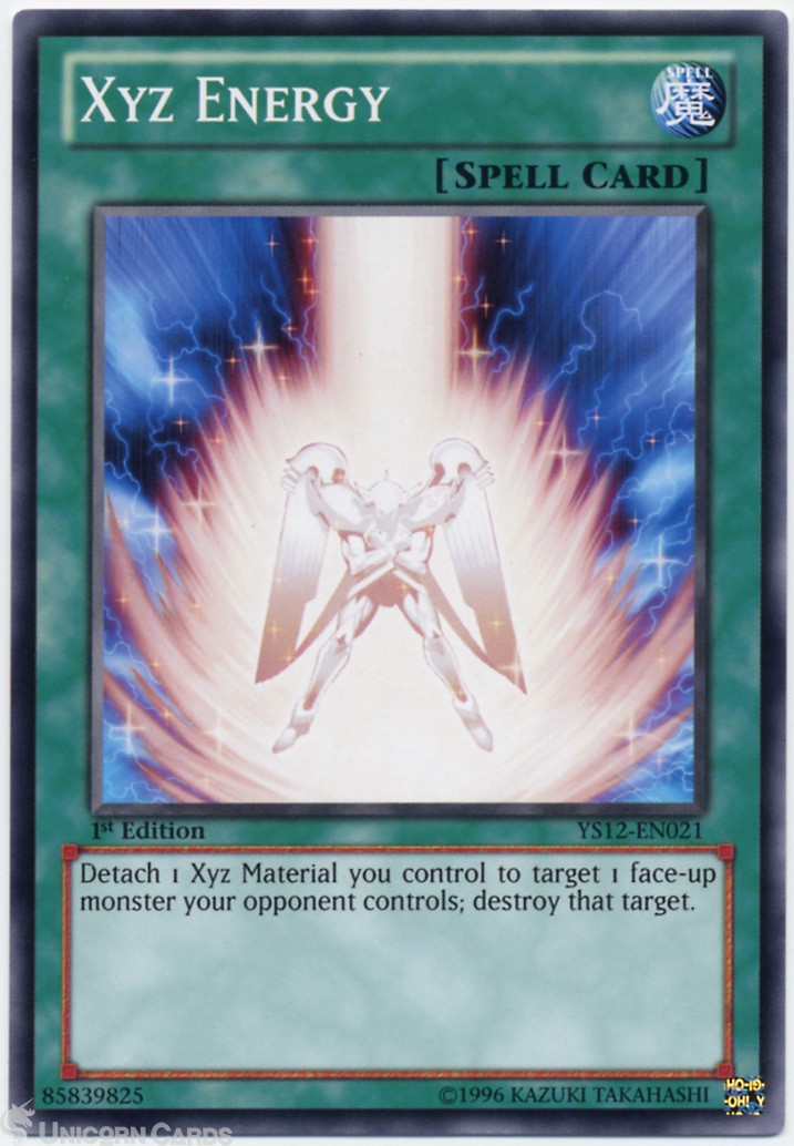 YS12-EN021 Xyz Energy 1st Edition Mint YuGiOh Card