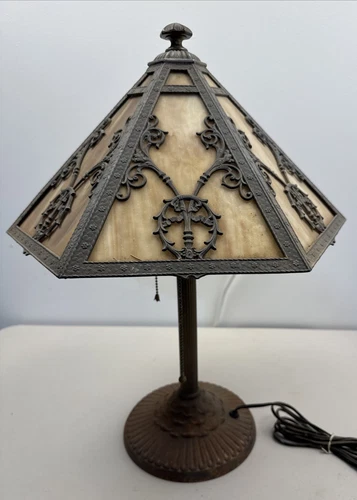 Antique Vtg Rainaud 1118 Stained Glass Table Lamp Tiffany Era RESTORATION/ PARTS