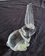 Kunstglasfigur Briefbeschwerer - sitzender Hasen - Vintage Klares Kunstglas