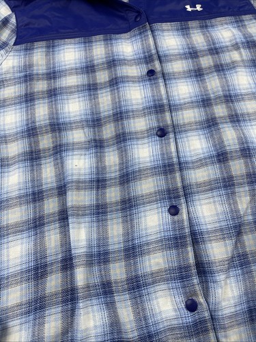 Under Armour Full Snap Button Down Hooded Flannel 100% Cotton Medium - Picture 3 of 5