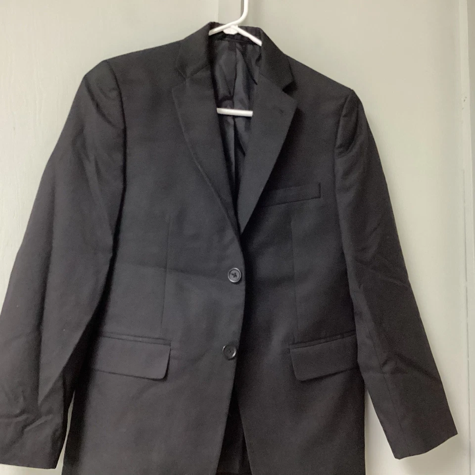 Boys Joseph & Feiss Gray Blazer Suit Jacket Size 14 EUC Black 2 Button Lined - Image 3 of 4