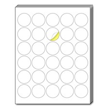 40 Sheets - 1.5 inch Round Circle Labels, White 1.5" 40 Sheets,