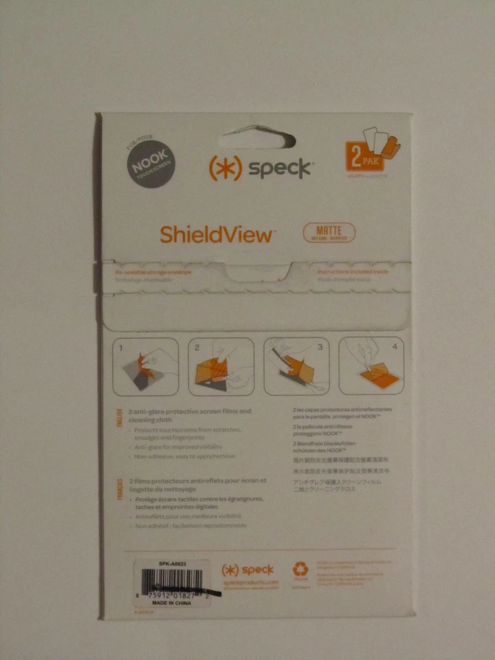 SPECK Shield View for NOOK TOUCH Screen  2 Pack Screen Protector - Image 2 of 2