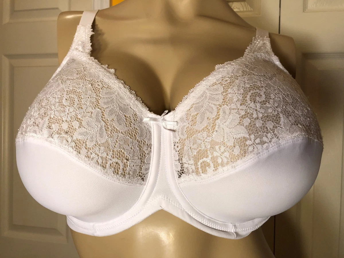 LILYETTE BALI 36DD White 0428 COMFORT LACE MINIMIZER Unlined 36 DD Underwire Bra