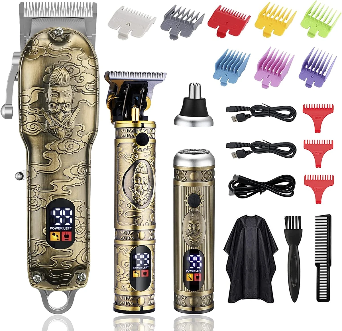 Hair Clippers for Men Professional Cordless Barber Trimmer Set T