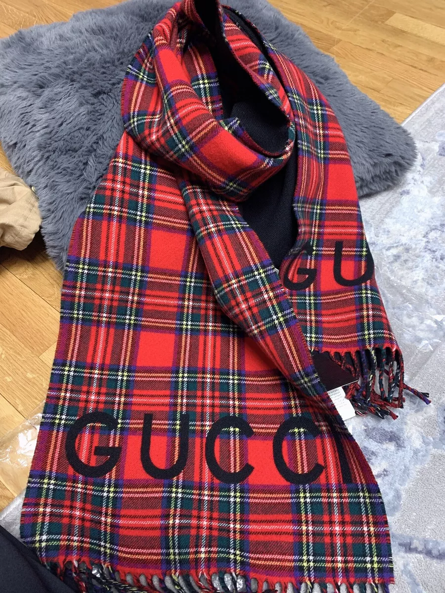 Gucci tartan store scarf