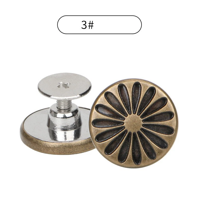 Jeans Waist Buttons Brass For Repair Buttons Replacement Denim Stud Hammer - Image 2 of 4