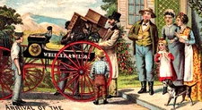 Wheeler Wilson's New Sewing Machine Salesman Unloading Wagon Family With Dog