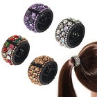 4Pcs Rhinestone Hair Claw Clips High Ponytail Cuff Holder Women Long Hair B