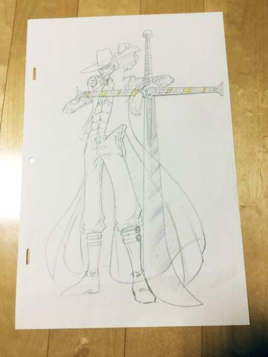 ONE PIECE Dracule Mihawk Original Sketch Hand Drawn Genga Eiichiro