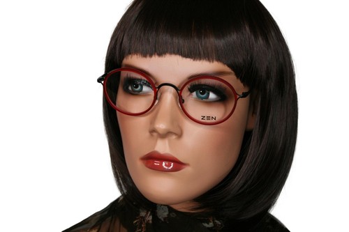 OCCHIALI DA VISTA UOMO DONNA ZEN BARCELONA Z418 C2 - ROSSO E NERO - Foto 4 di 5
