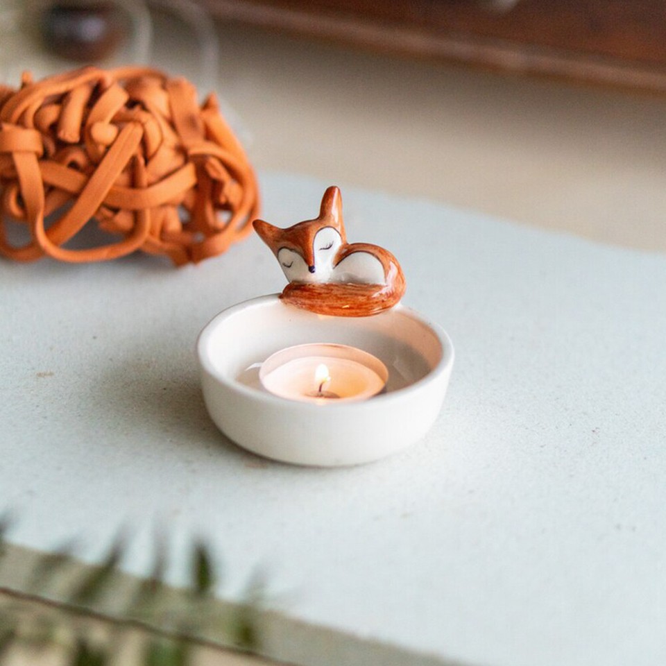 Portacandele A Forma Di Gatto - Decorazione Casa Con Zampe Calde, Resina - Foto 4