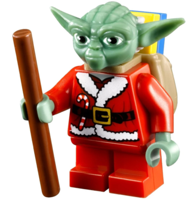 LEGO Star Wars Santa Yoda Minifigure with Backpack and Presents