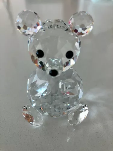 Vintage Swarovski Crystal Seated Teddy Bear #7637 Figurine 2 3/4" Tall