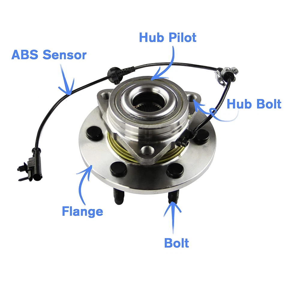 VILOBOS 2PC Front Wheel Hub Bearing Cadillac Chevrolet GMC 4WD AWD 515096 w/ ABS - Image 2 of 4