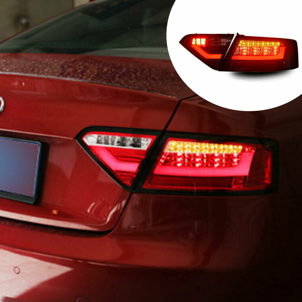 For Audi A5 08-16 Dark/Red LED Tail light Assembly Turn Sequential