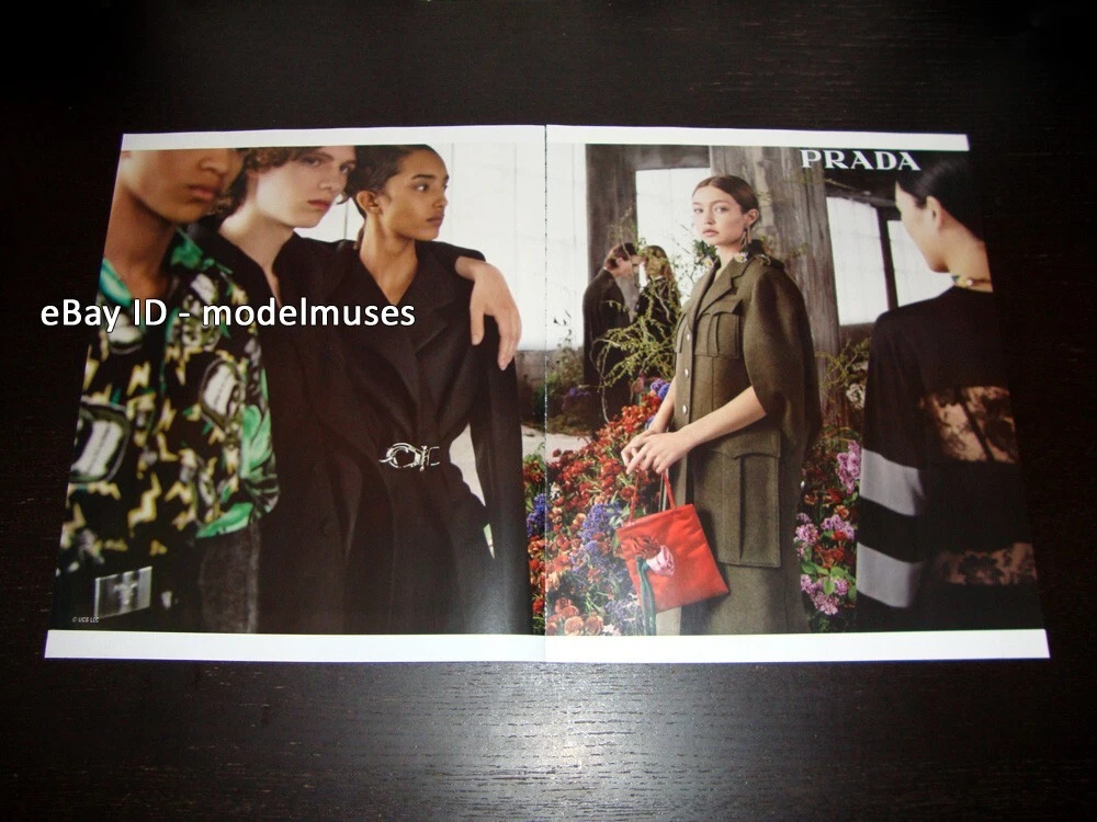 PRADA 365 6 pagine rivista STAMPA ANNUNCIO autunno 2019 GIGI HADID Freja Beha Erichsen