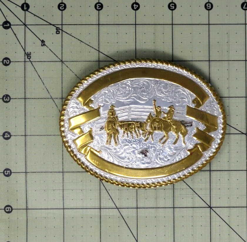 Hebilla de cinturón trofeo Team Penning NCHA corte de verano 4H FFA de colección crumrine. NOX668 Foto 3 de 4