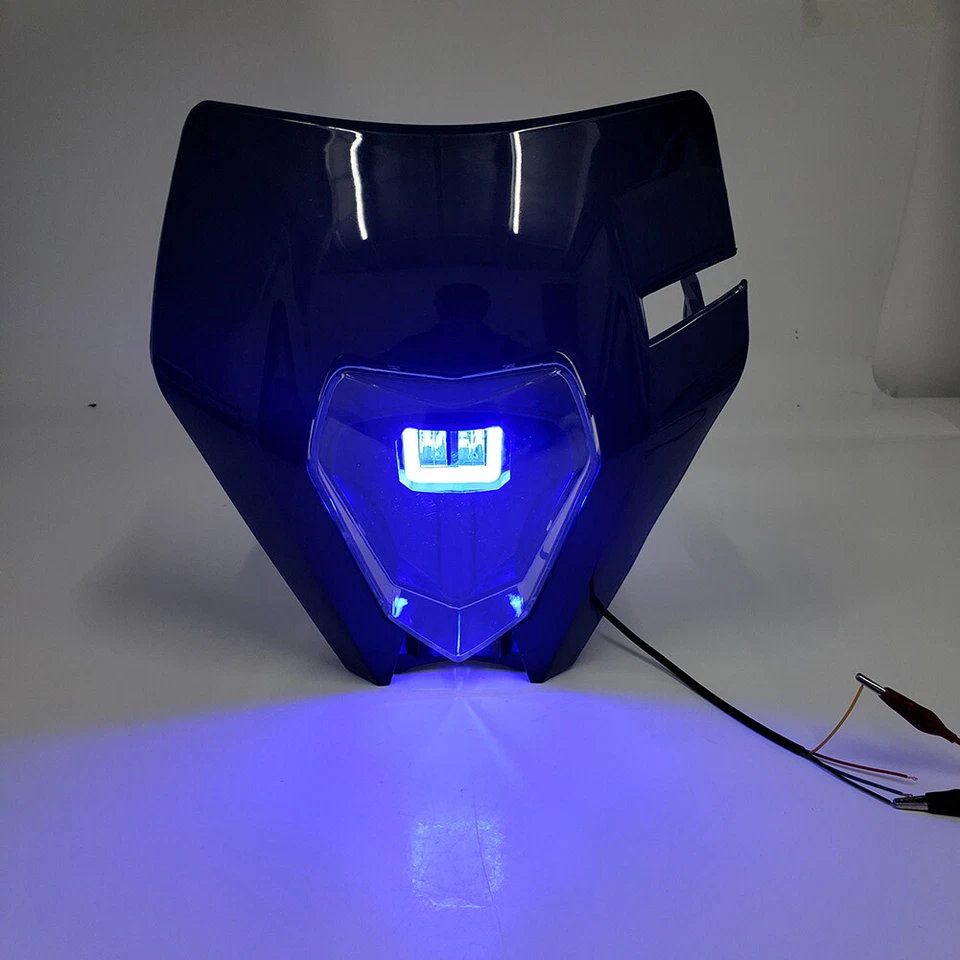 Универсальная светодиодная фара Налобная фара для эндуро Кросс Байк Моторкросс Дальний свет BLK - Изображение 2 из 4