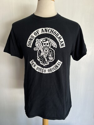 SONS OF ANARCHY x ANCHORMAN Ron Burgundy Grim Reaper San Diego CA T-Shirt Medium