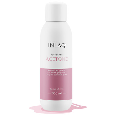 INLAQ  Acetone Nail Polish Remover - UV Gel Polish Remover Acetone - 100/500ml