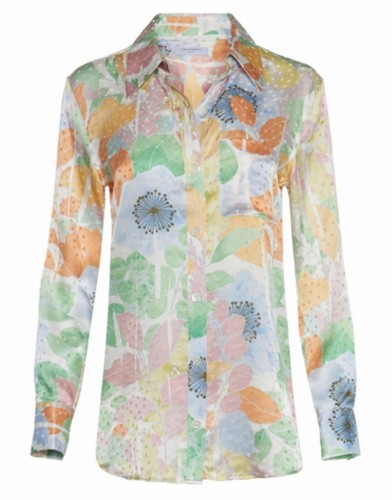 EQUIPMENT Femme Long Sleeve Button Down Blouse, M, Silk, Floral Multicolor, NWT
