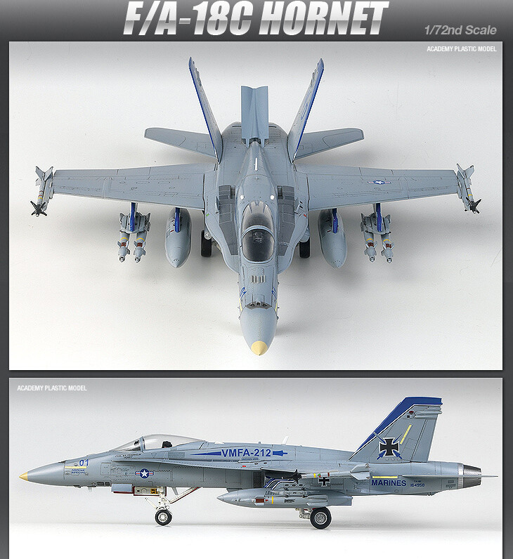 Academy 1/72 USMC F/A-18C HORNET VMFA-212 Lancers Plastic