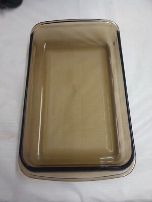 Vintage PYREX Corning UK Amber Baking Dish #232 28x18x4 cm Oven Microwave