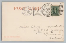 Riverside California CA 1906 American Flag B14 (1) Cancel Postcard