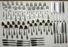 Buccellati Impero or Empire Service for 10 Sterling Silver Flatware Set European