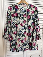 UMGEE Women’s Small S Dress Tunic Shirt Top Swing Floral Boho Festival