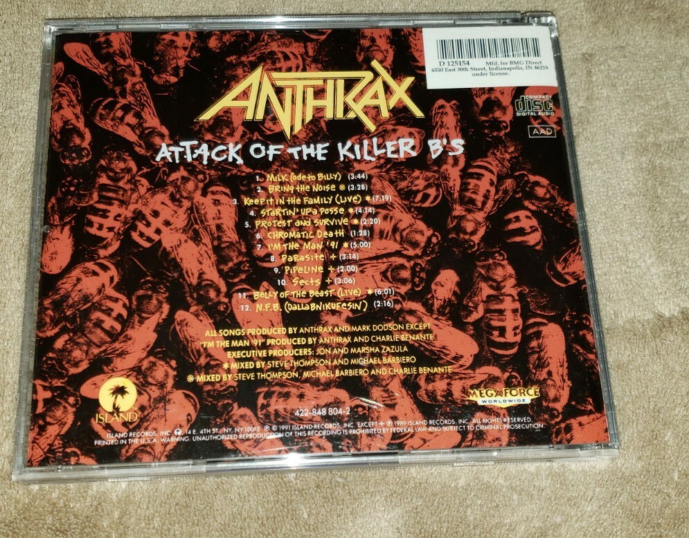 ANTHRAX cd ATTACK OF THE KILLER B'S | eBay