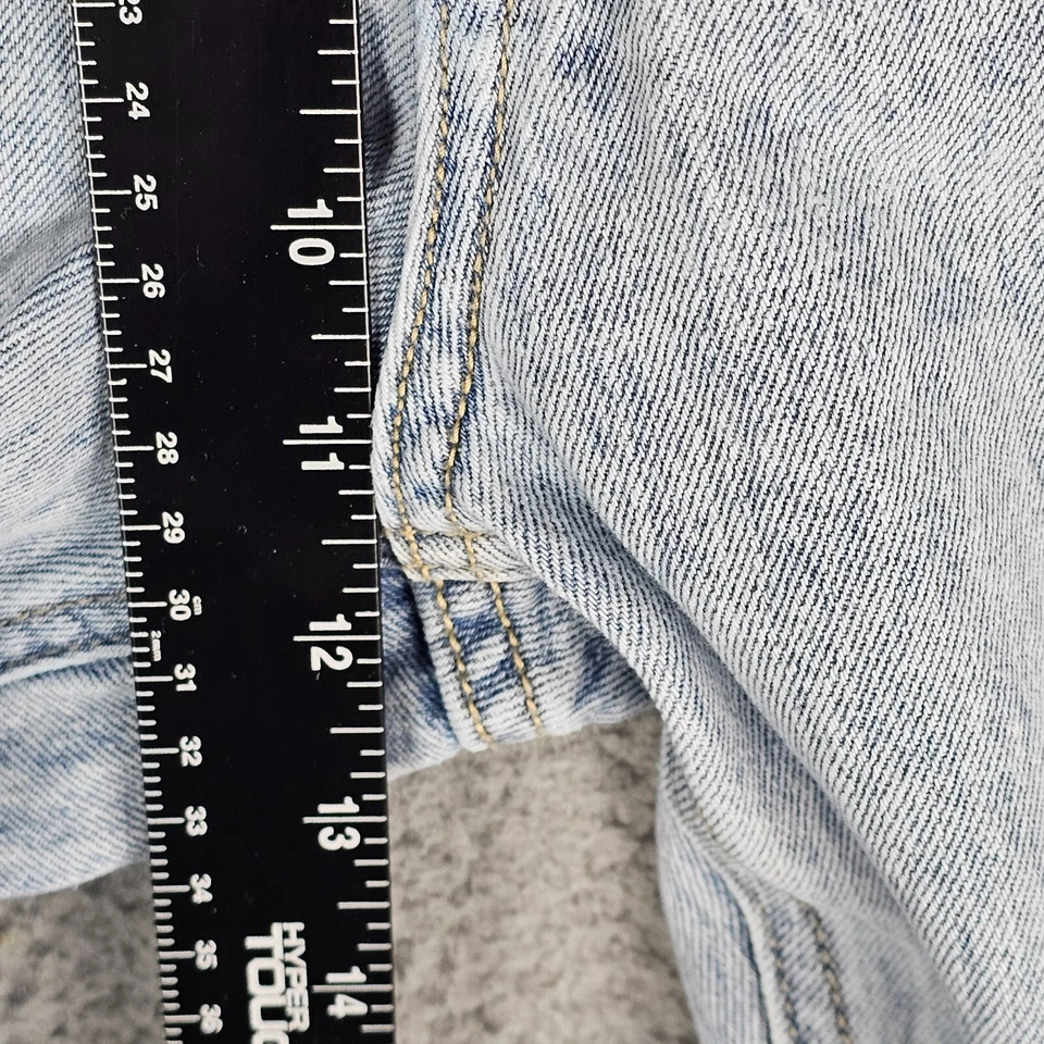 Jean KanCan no elástico tiro alto rasgado novio dobladillo crudo algodón talla 32 Foto 4 de 4