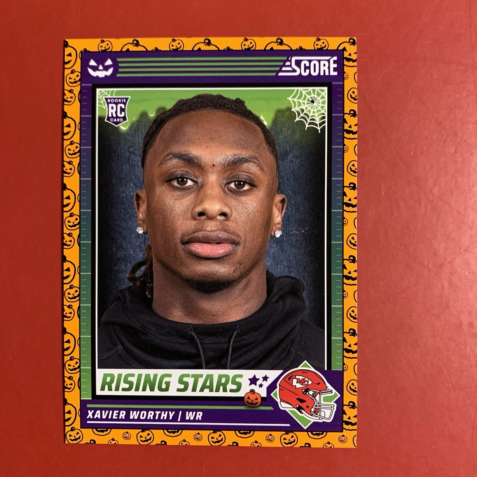 2024 Score-A-Treat Orange Pumpkins Rising Stars Xavier Worthy card #50 RC Chiefs