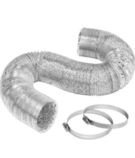 6 inch 16 Ft Non-Insulated Flex Air Aluminum Ducting W/ 2 Stainless Steel Clamps